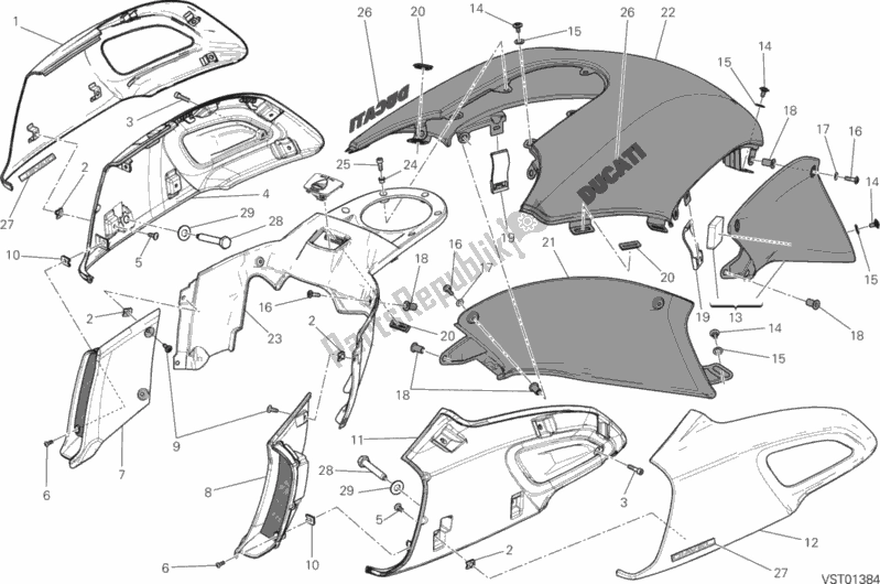 Tutte le parti per il Coperture, Serbatoio del Ducati Diavel FL 1200 2017